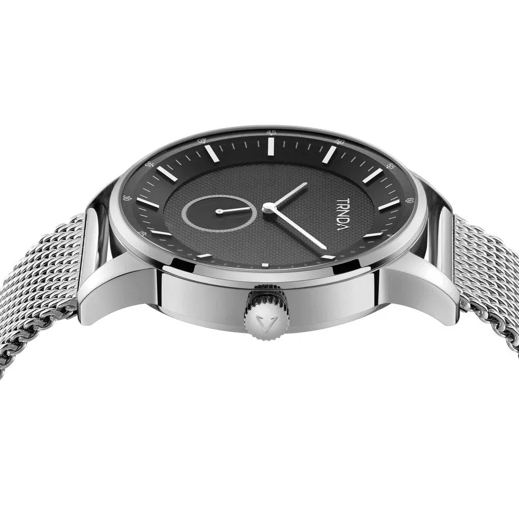 Trnda Men's Stainless Steel Watch, Black Dial | Trnda-Ss43blk by TRNDA