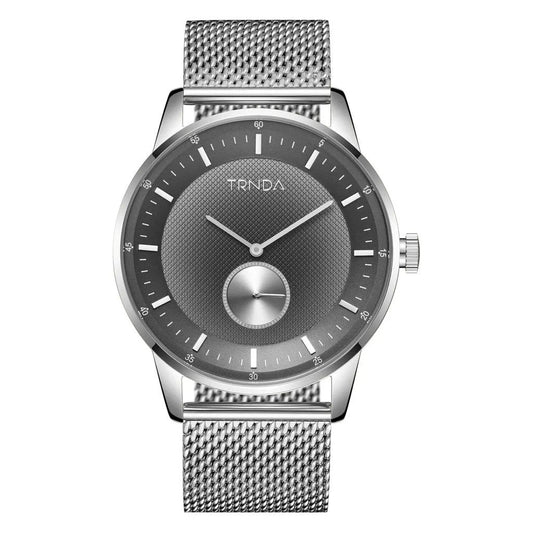 Trnda Men's Stainless Steel Watch, Silver Mesh Band | Trnda-43mm by TRNDA