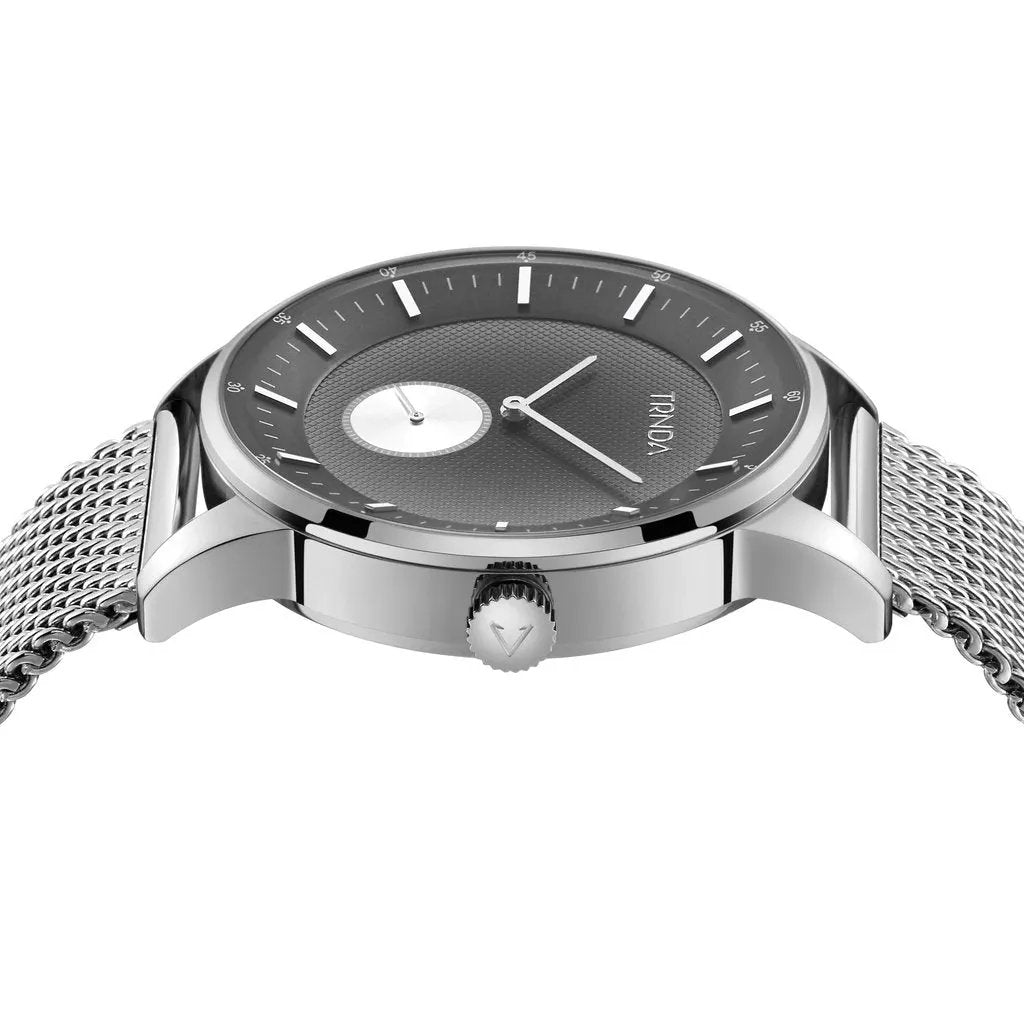Trnda Men's Stainless Steel Watch, Silver Mesh Band | Trnda-43mm by TRNDA
