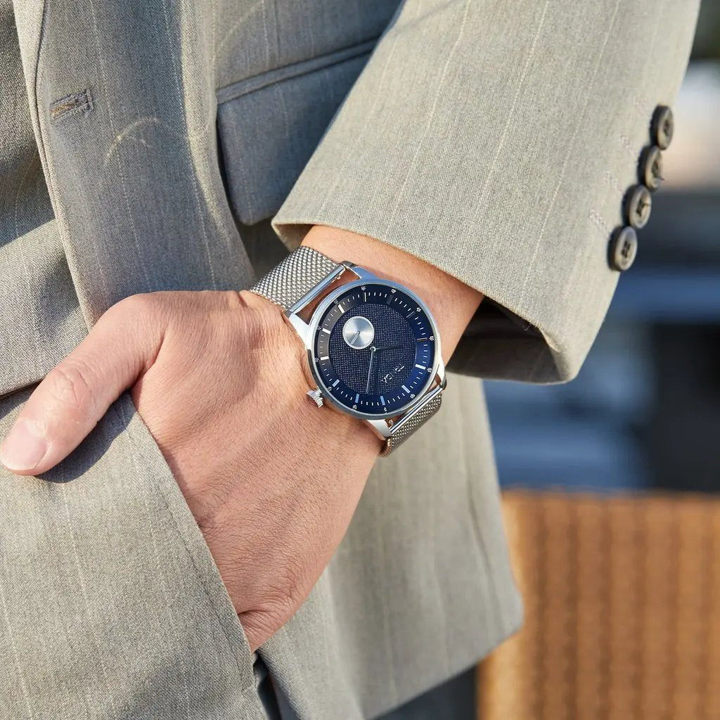 Trnda Men's Stainless Steel Watch, Blue Dial | Trn-Ss43-Bl by TRNDA
