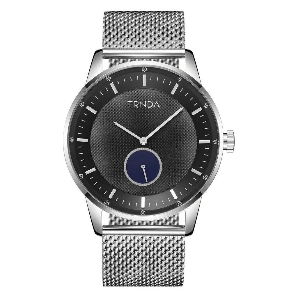 Trnda Men's Stainless Steel Watch, Silver Mesh Band | Trn-Ss43 by TRNDA