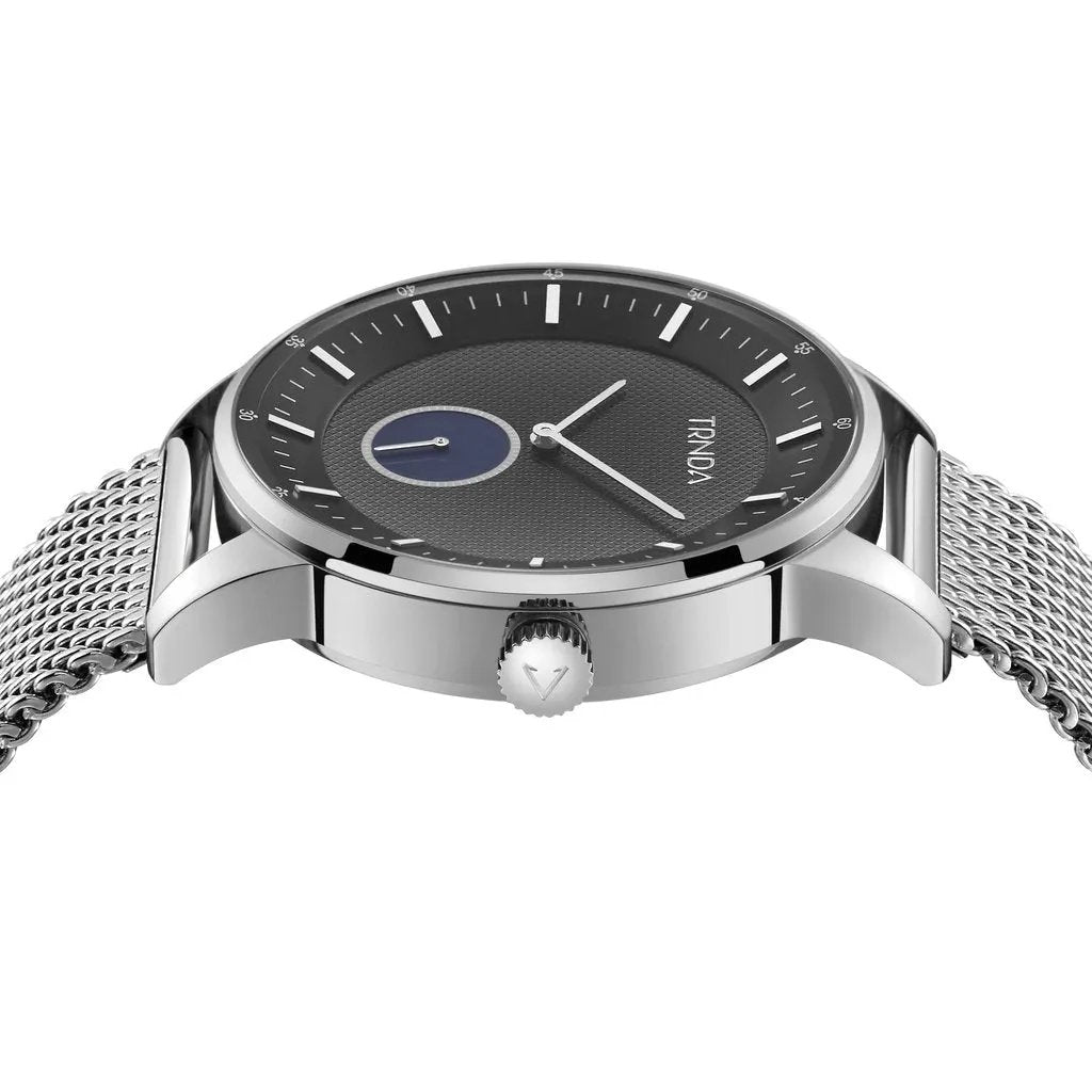 Trnda Men's Stainless Steel Watch, Silver Mesh Band | Trn-Ss43 by TRNDA