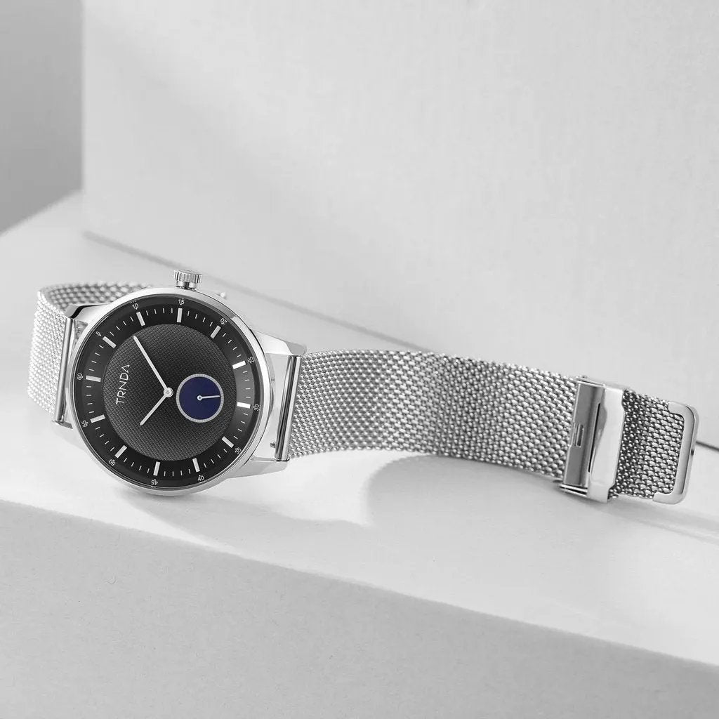 Trnda Men's Stainless Steel Watch, Silver Mesh Band | Trn-Ss43 by TRNDA