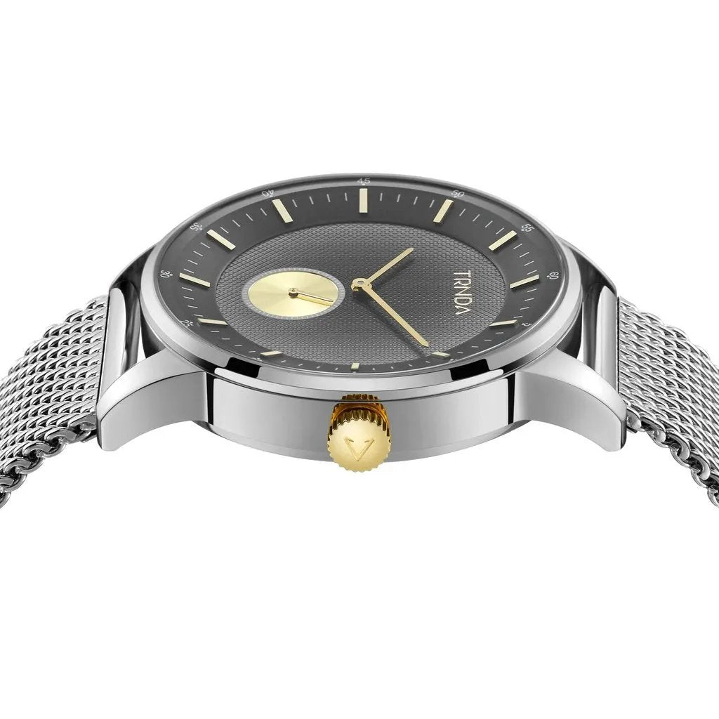 Trnda Men's Stainless Steel Watch, Silver Mesh Band | Trnda-43mm by TRNDA
