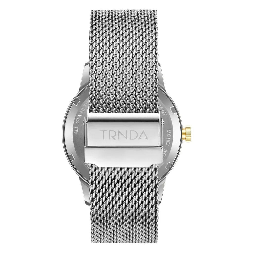 Trnda Men's Stainless Steel Watch, Silver Mesh Band | Trnda-43mm by TRNDA