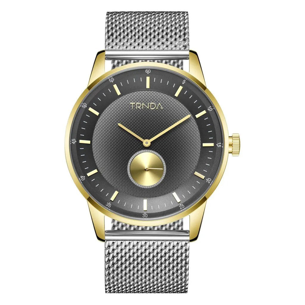 Trnda Men's Gold Stainless Steel Watch, Gray Dial | Trnda-43g by TRNDA