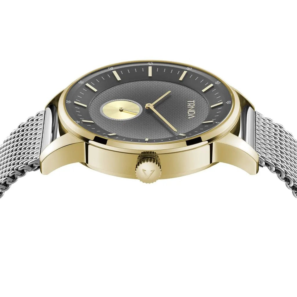 Trnda Men's Gold Stainless Steel Watch, Gray Dial | Trnda-43g by TRNDA