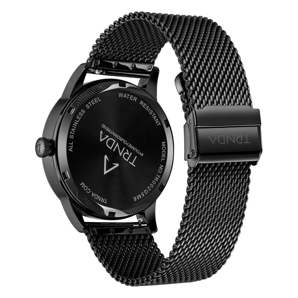 Trnda Men's Black Stainless Steel Watch, Mesh Band | Trn-Ss43mb by TRNDA