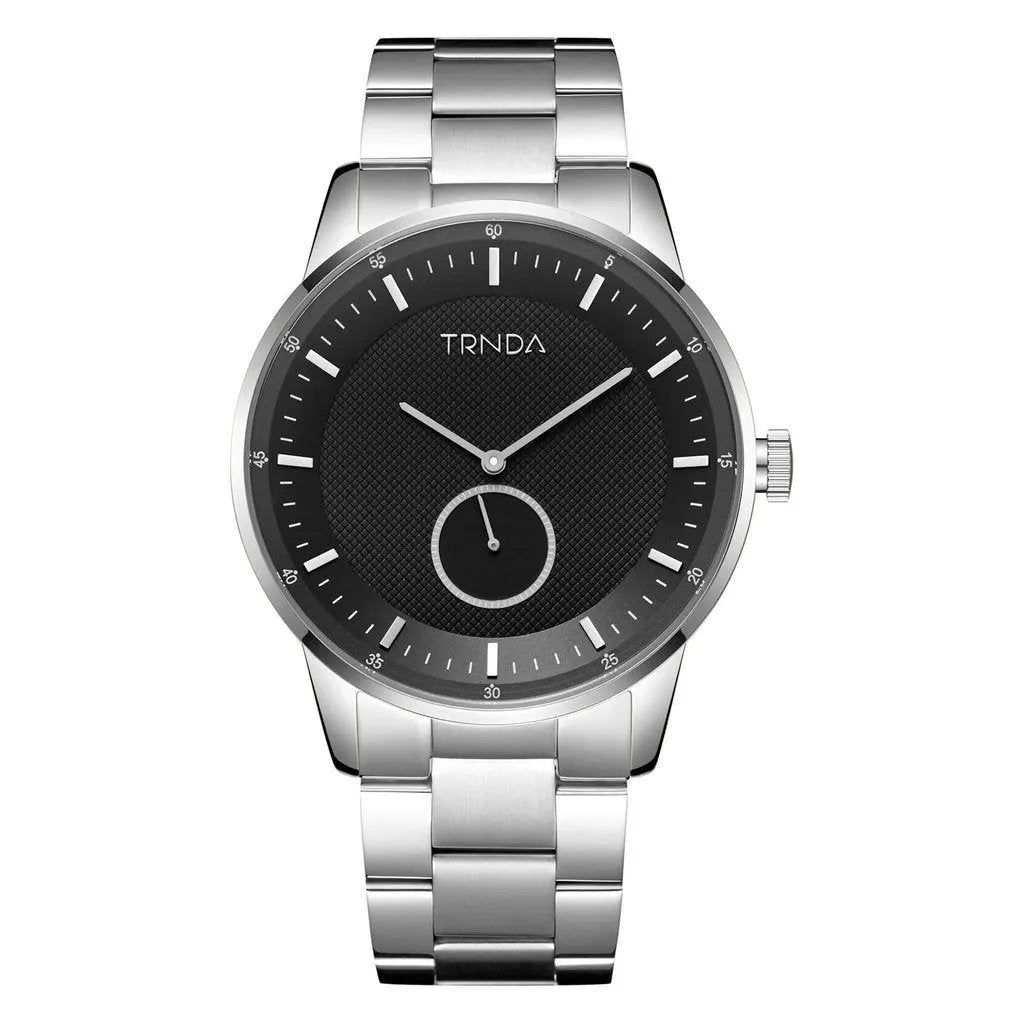 Trnda Men's Stainless Steel Watch, Black Dial | Trnd-S43b by TRNDA