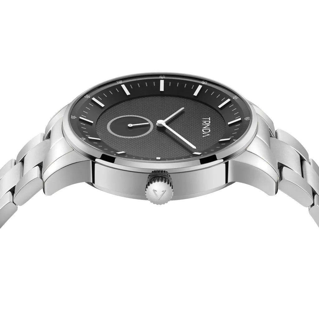 Trnda Men's Stainless Steel Watch, Black Dial | Trnd-S43b by TRNDA