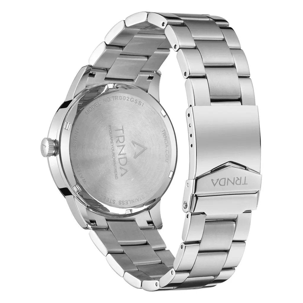 Trnda Men's Stainless Steel Watch, Black Dial | Trnd-S43b by TRNDA