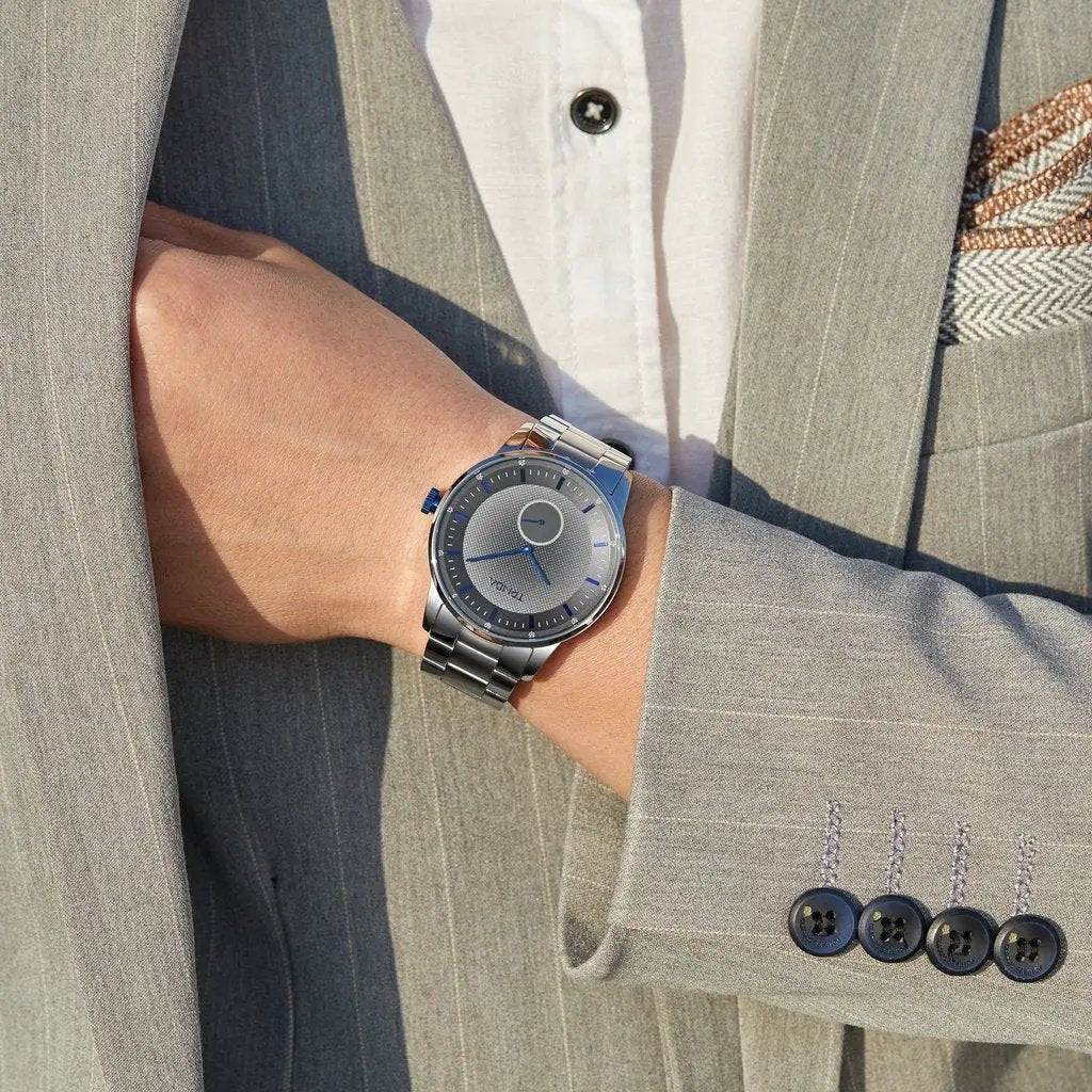 Trnda Men's Stainless Steel Watch, Silver Dial | Tsw43silver by TRNDA