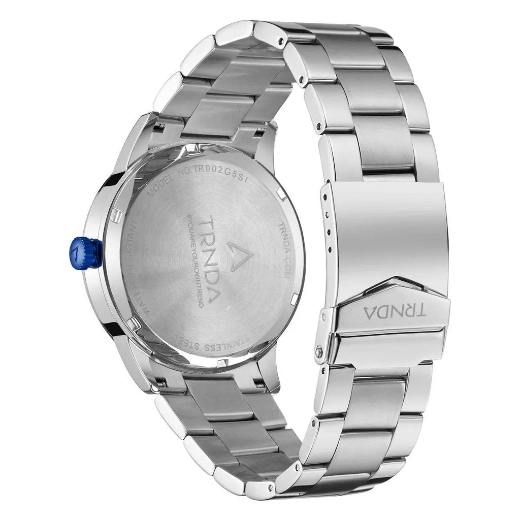 Trnda Men's Stainless Steel Watch, Silver Dial | Tsw43silver by TRNDA