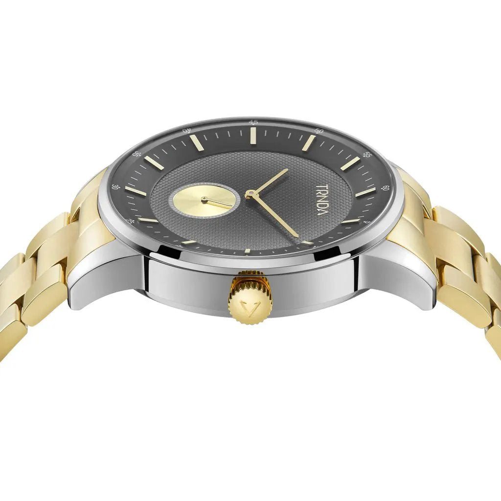 Trnda Men's Gold Stainless Steel Watch, Gray Dial | Trnda-43g by TRNDA