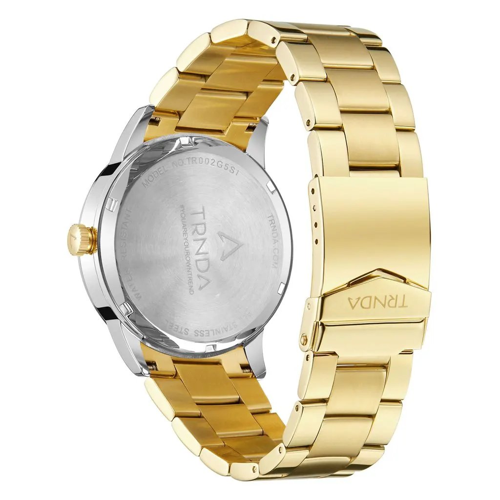 Trnda Men's Gold Stainless Steel Watch, Gray Dial | Trnda-43g by TRNDA