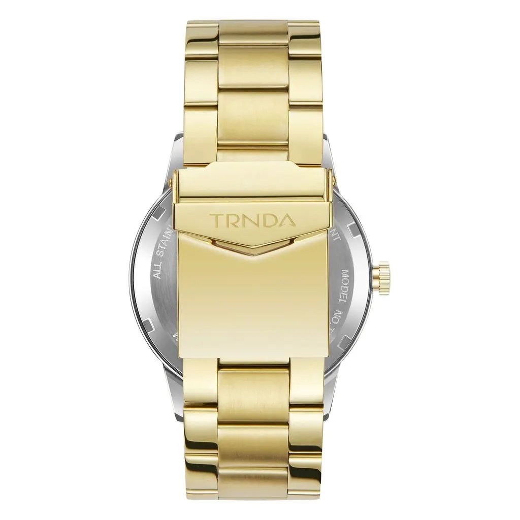 Trnda Men's Gold Stainless Steel Watch, Gray Dial | Trnda-43g by TRNDA