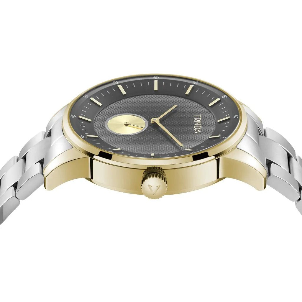 Trnda Men's Gold Stainless Steel Watch, Gray Dial | Tr-M43gsl by TRNDA
