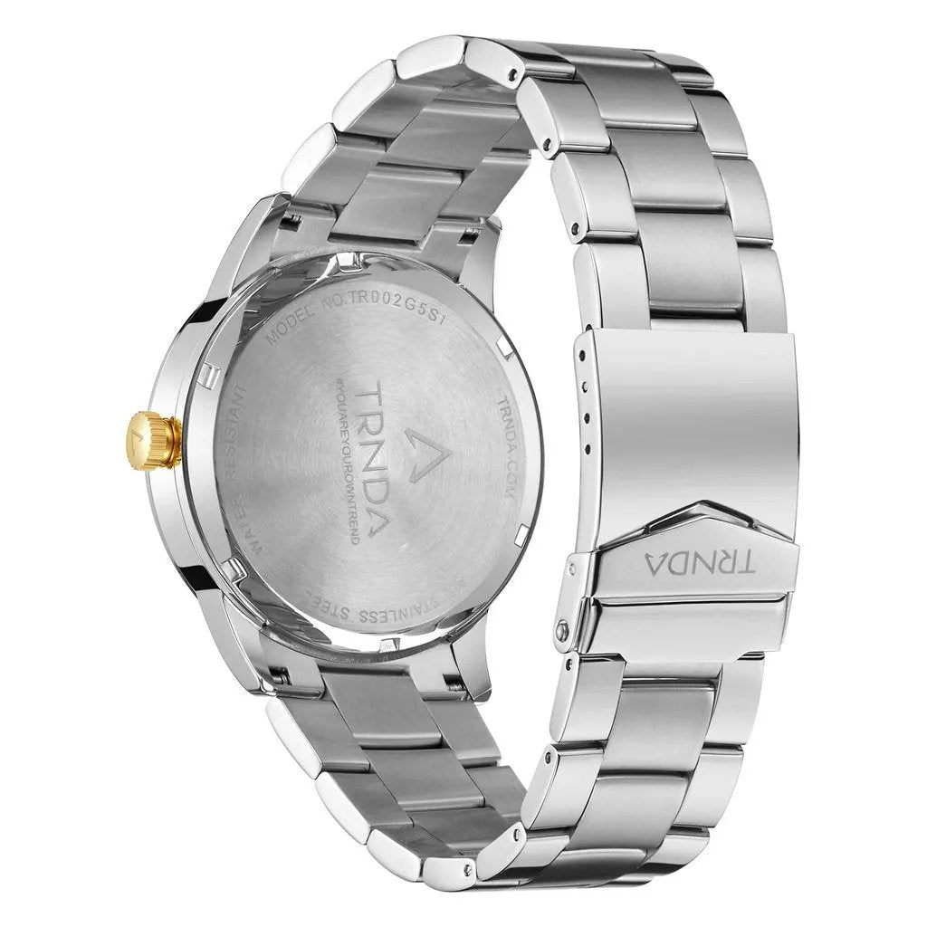 Trnda Men's Gold Stainless Steel Watch, Gray Dial | Tr-M43gsl by TRNDA