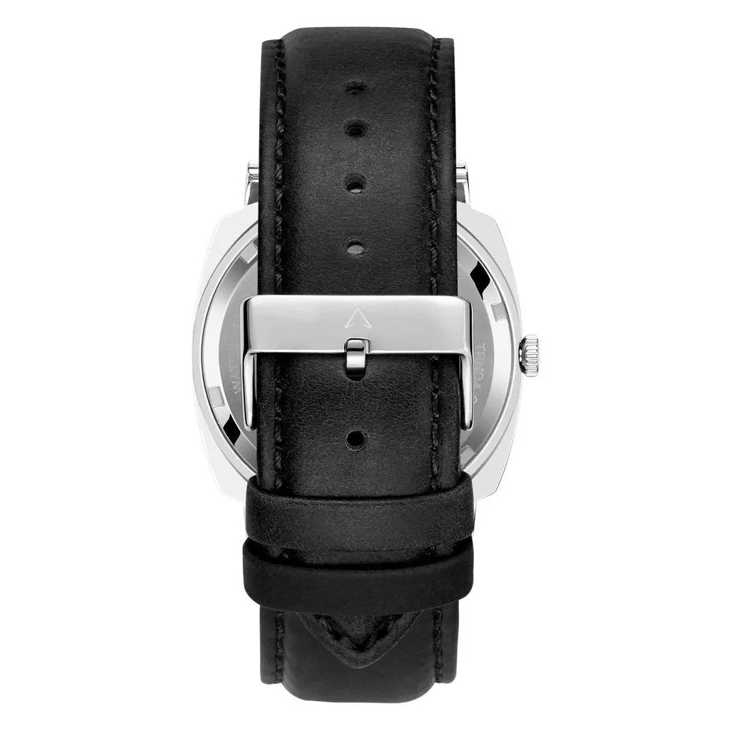 Trnda Men's Stainless Steel Watch, Black Leather Band | Trnda45mm by TRNDA