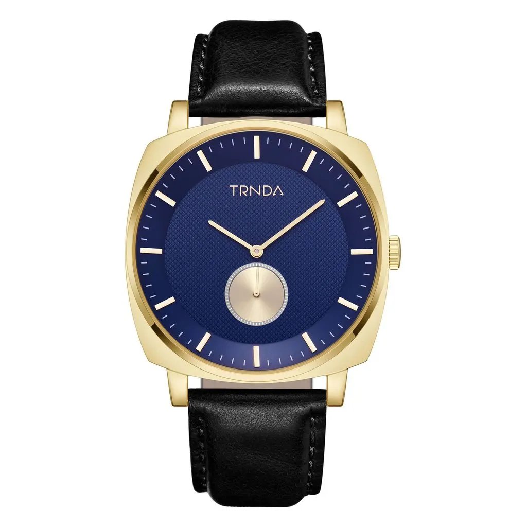 Trnda Men's Gold Stainless Steel Watch, Blue Dial | Tr45bm by TRNDA
