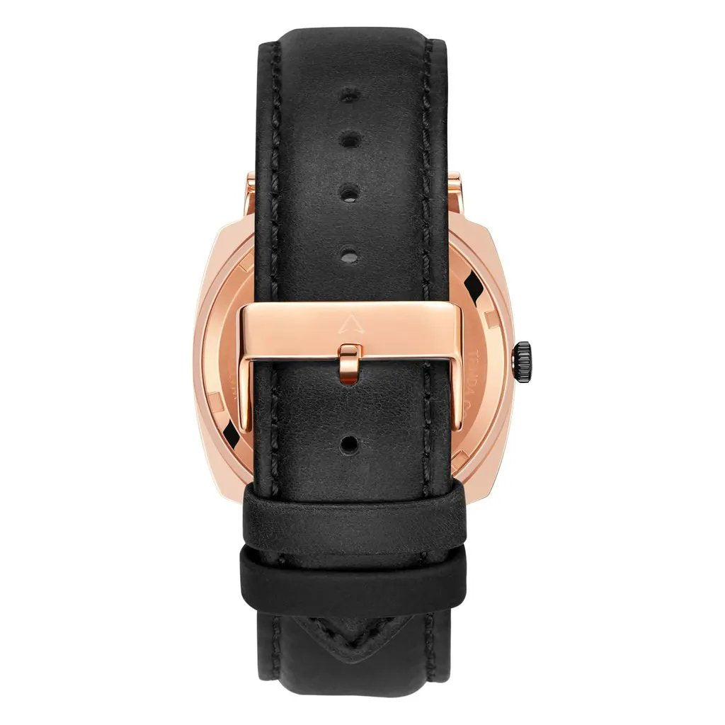 Trnda Men's Rose Gold Stainless Steel Watch, Black Leather | Trn045mm by TRNDA