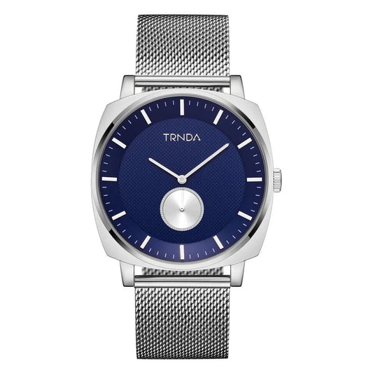 Trnda Men's Stainless Steel Watch, Blue Dial | Trn-Sq45-Sl by TRNDA
