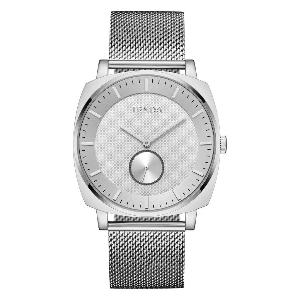 Trnda Men's Stainless Steel Watch, Silver Mesh Band | Trnda-S45m by TRNDA