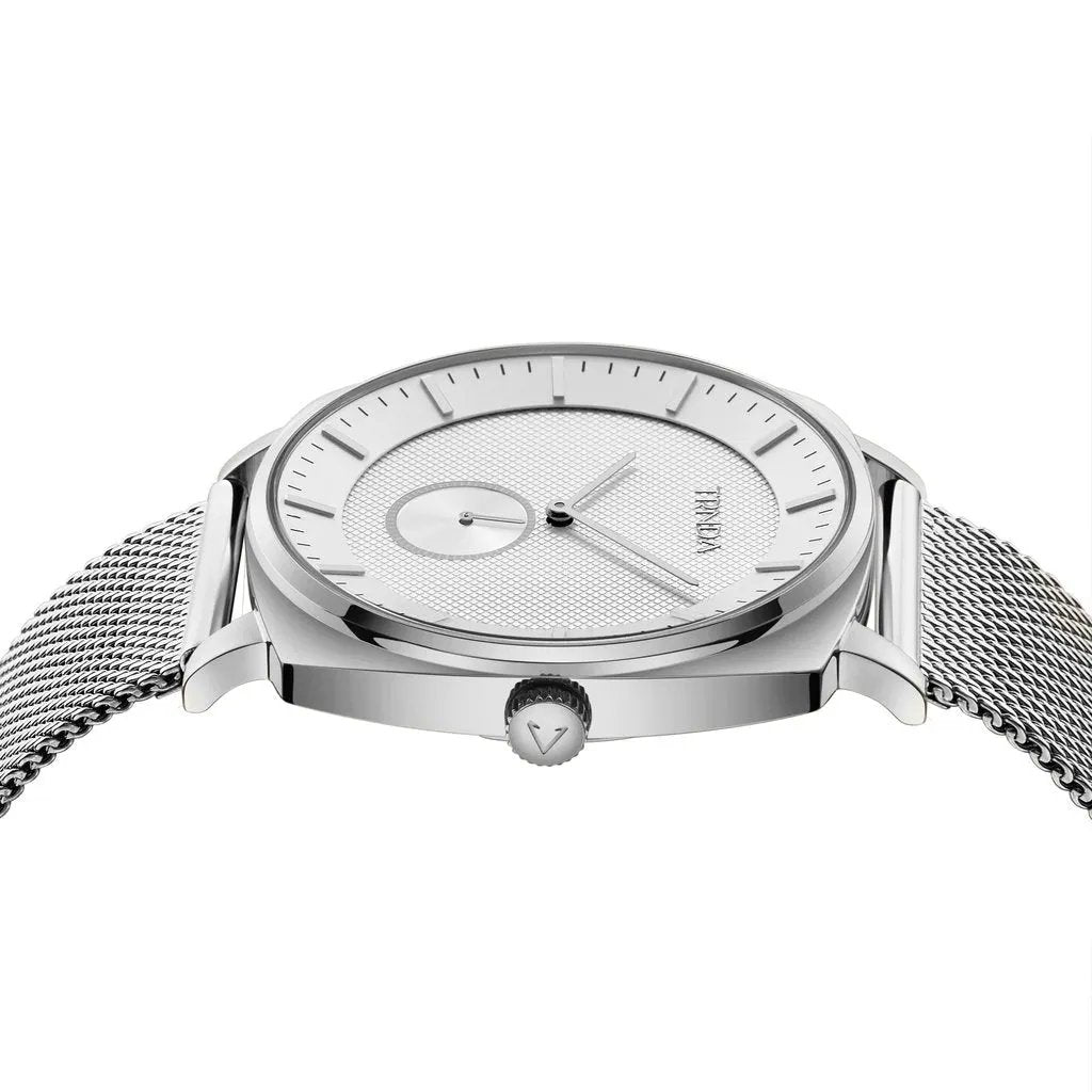 Trnda Men's Stainless Steel Watch, Silver Mesh Band | Trnda-S45m by TRNDA