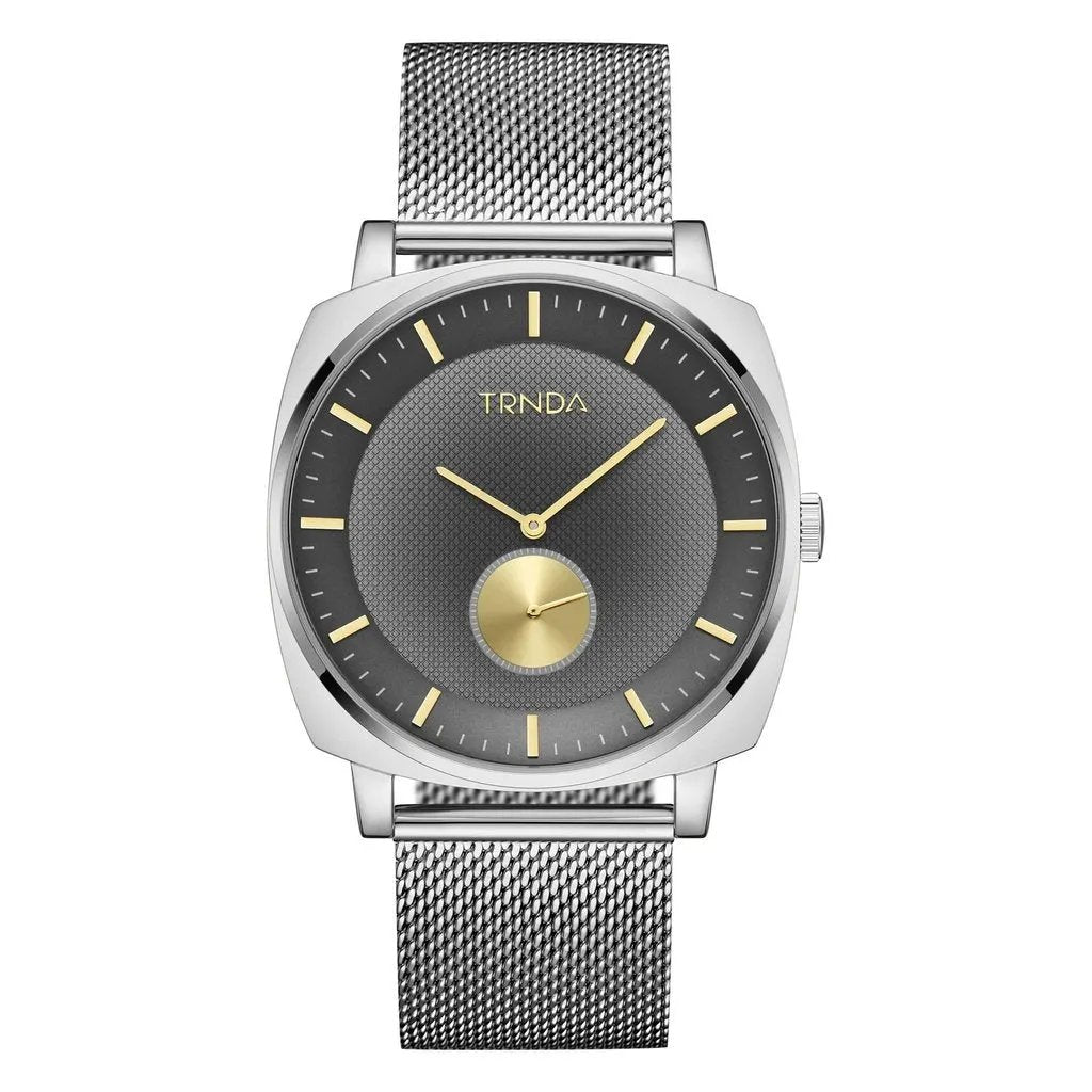 Trnda Men's Silver Stainless Steel Watch, Gradient Dial | Trn45mm by TRNDA