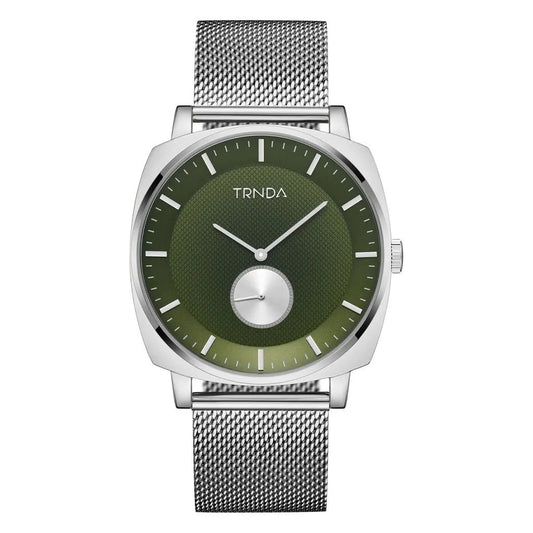 Trnda Men's Silver Stainless Steel Watch, Seaweed Green Dial | Trn45mm by TRNDA