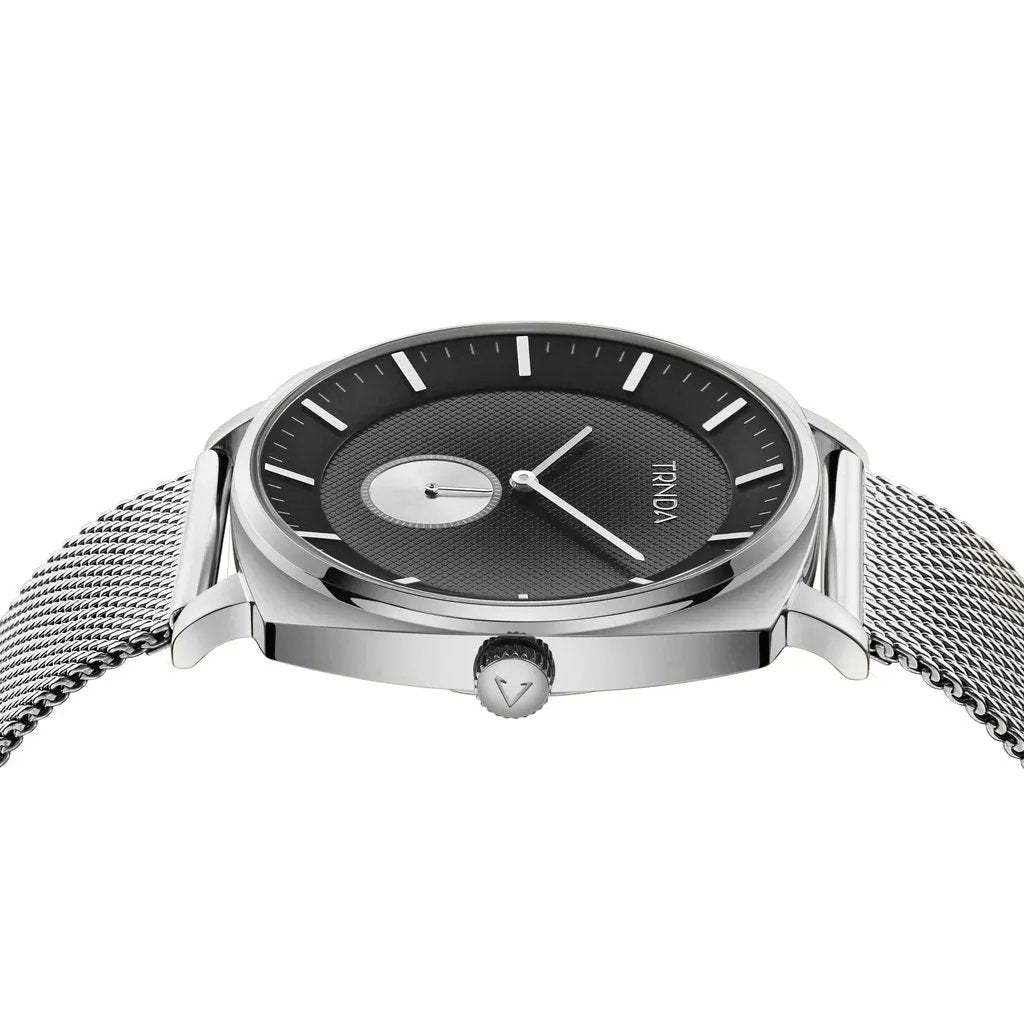 Trnda Men's Stainless Steel Watch, Silver Mesh Band | Trd45mm by TRNDA
