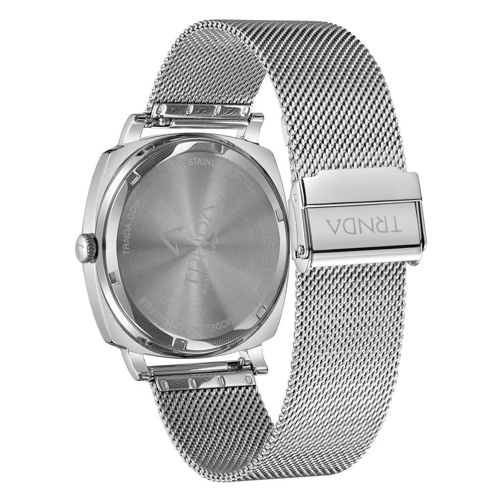 Trnda Men's Stainless Steel Watch, Silver Mesh Band | Trd45mm by TRNDA