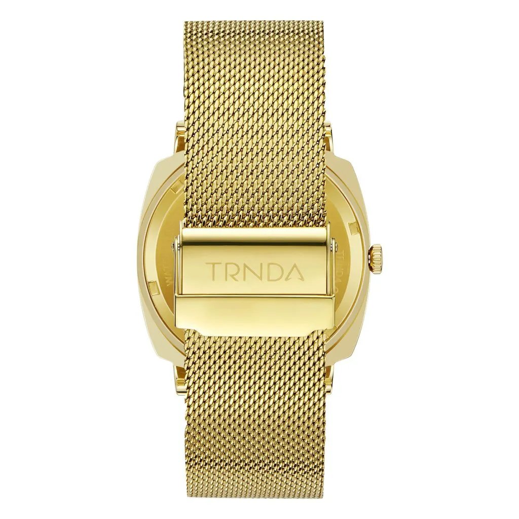 Trnda Men's Gold Stainless Steel Watch, Blue Dial | Trn-45mm-Gd by TRNDA
