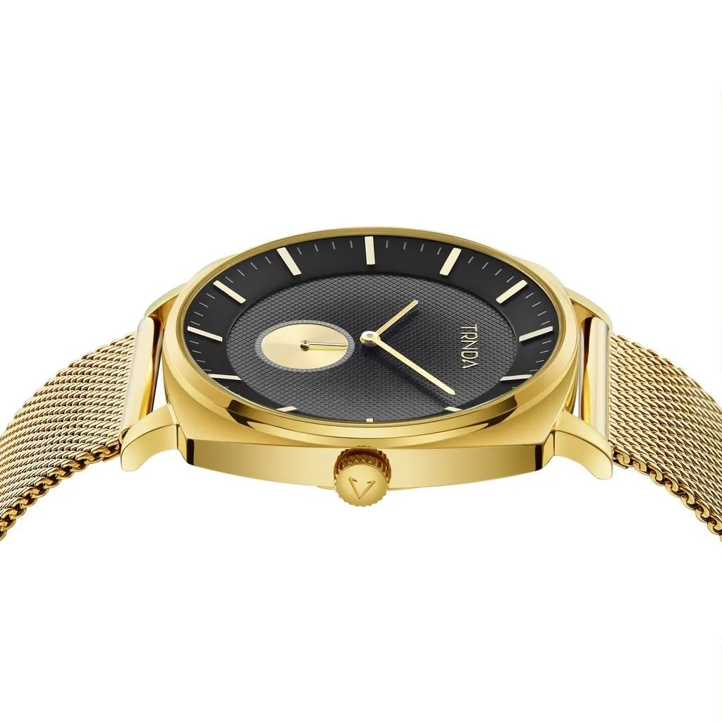 Trnda Men's Gold Stainless Steel Watch, Grey Dial | Trn-Ss45g by TRNDA