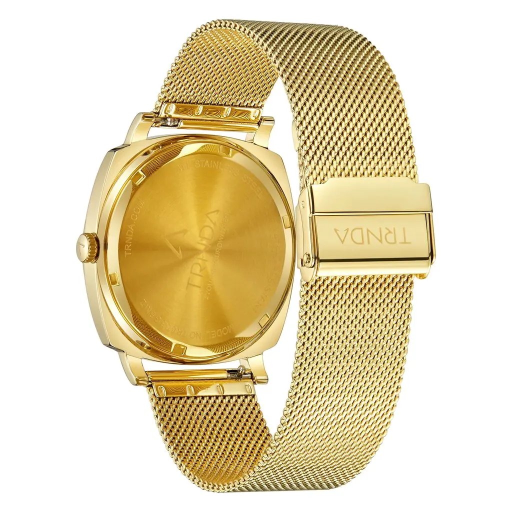 Trnda Men's Gold Stainless Steel Watch, Grey Dial | Trn-Ss45g by TRNDA