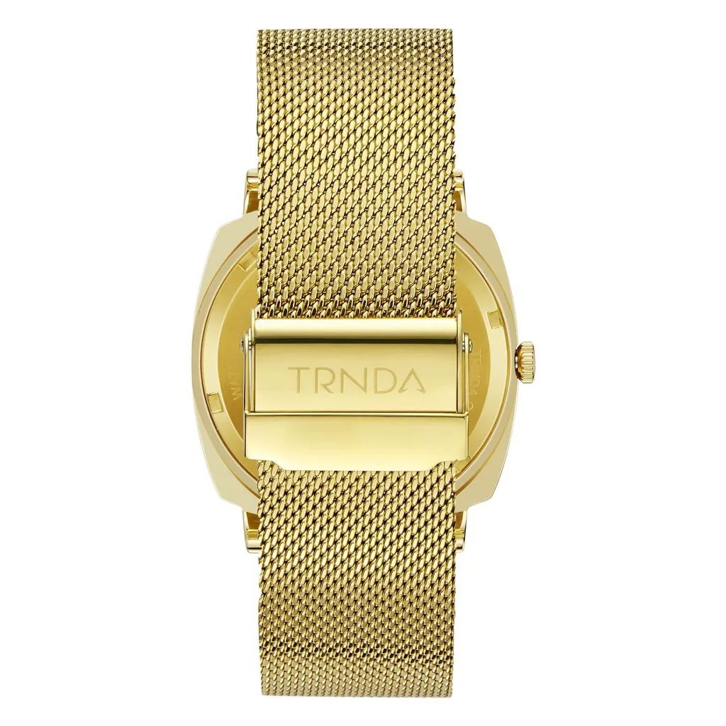 Trnda Men's Gold Stainless Steel Watch, Grey Dial | Trn-Ss45g by TRNDA