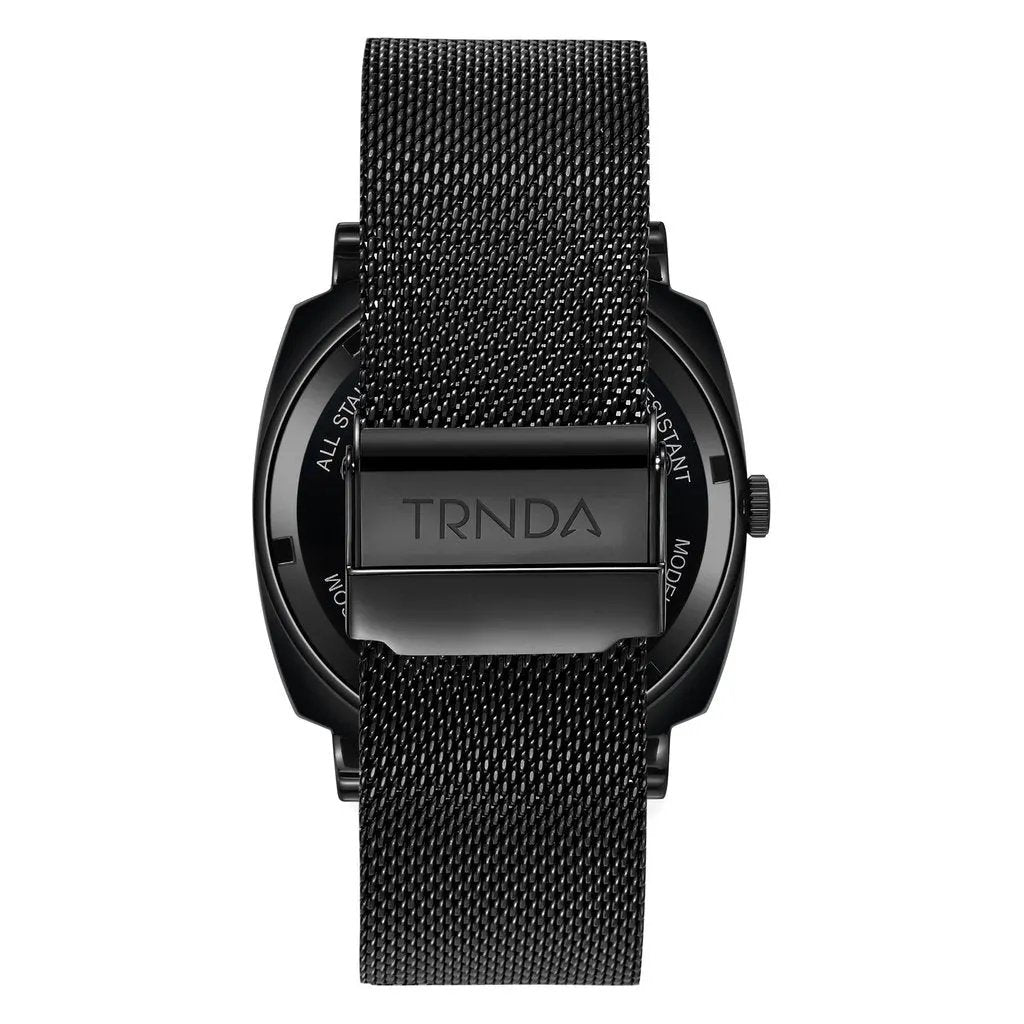 Trnda Men's Stainless Steel Black Watch, Seaweed Green Dial | Trn-045bm by TRNDA