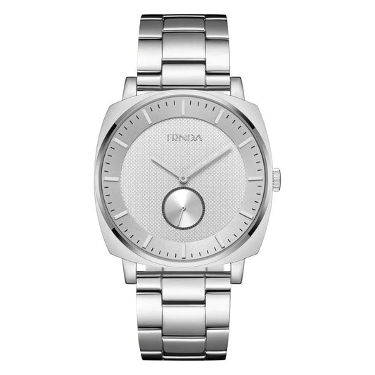 Trnda Men's Silver Stainless Steel Watch, Square Dial | Tr45ss by TRNDA