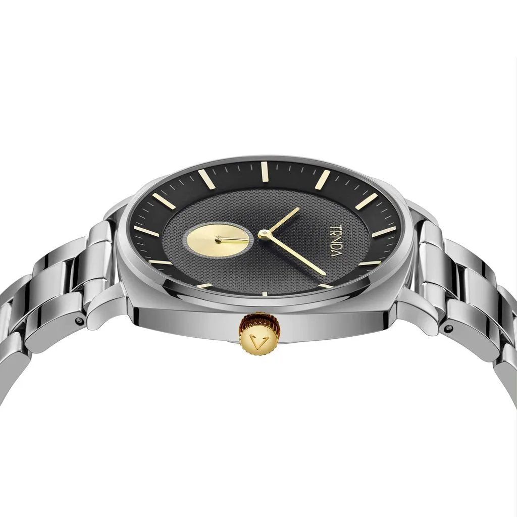 Trnda Men's Stainless Steel Watch, Silver Gradient Dial | Tr45ss by TRNDA