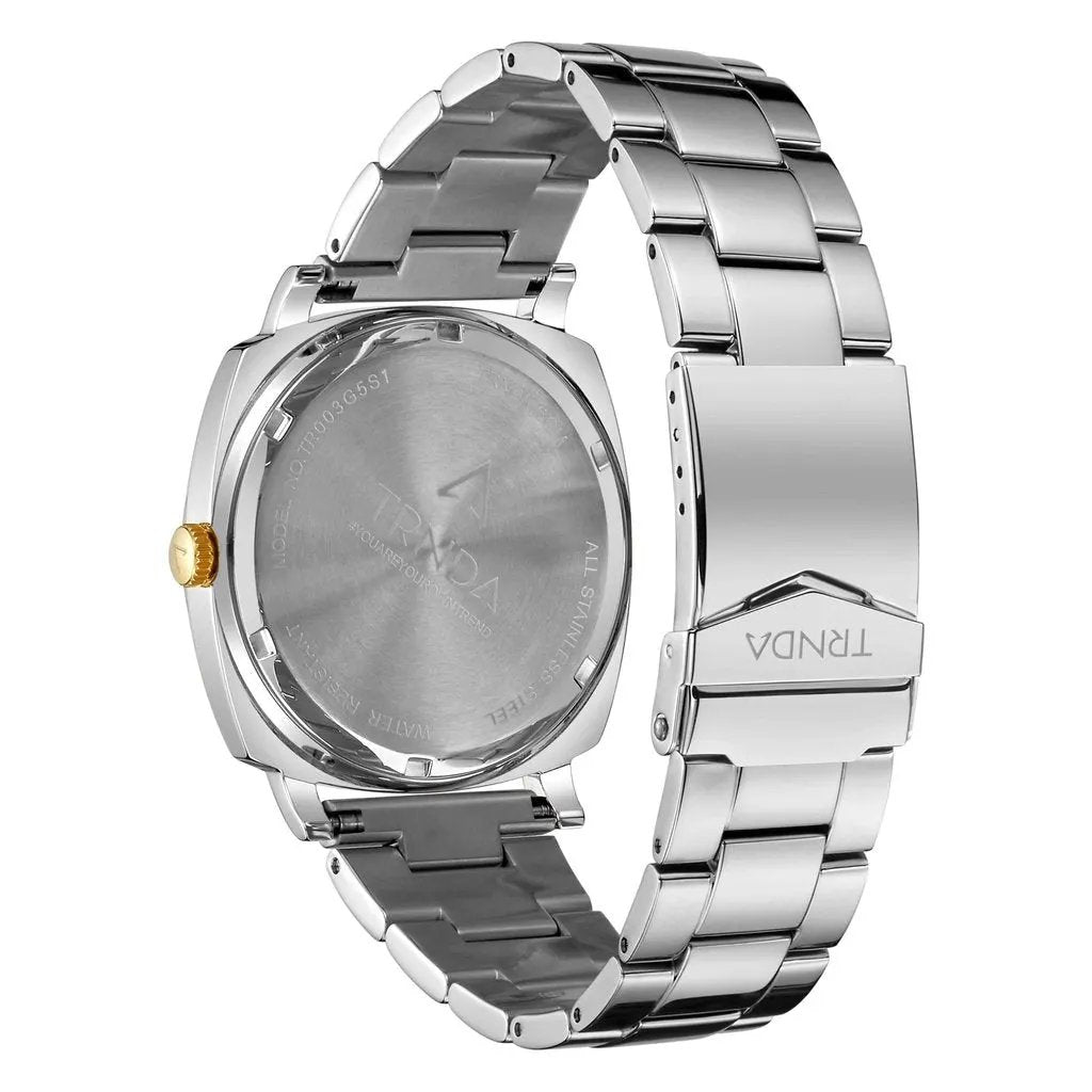 Trnda Men's Stainless Steel Watch, Silver Gradient Dial | Tr45ss by TRNDA