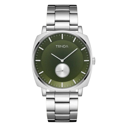 Trnda Men's Silver Stainless Steel Watch, Seaweed Green Dial | Trnda45mm by TRNDA