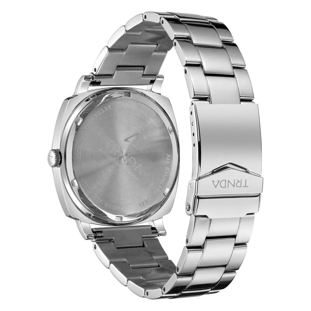 Trnda Men's Silver Stainless Steel Watch, Seaweed Green Dial | Trnda45mm by TRNDA