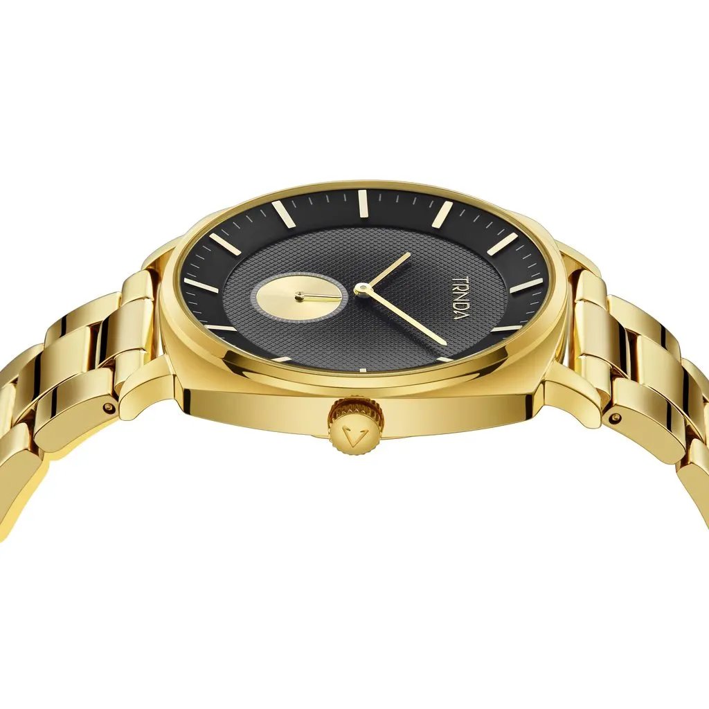 Trnda Men's Gold Stainless Steel Watch, Grey Dial | Trnda-45mm by TRNDA