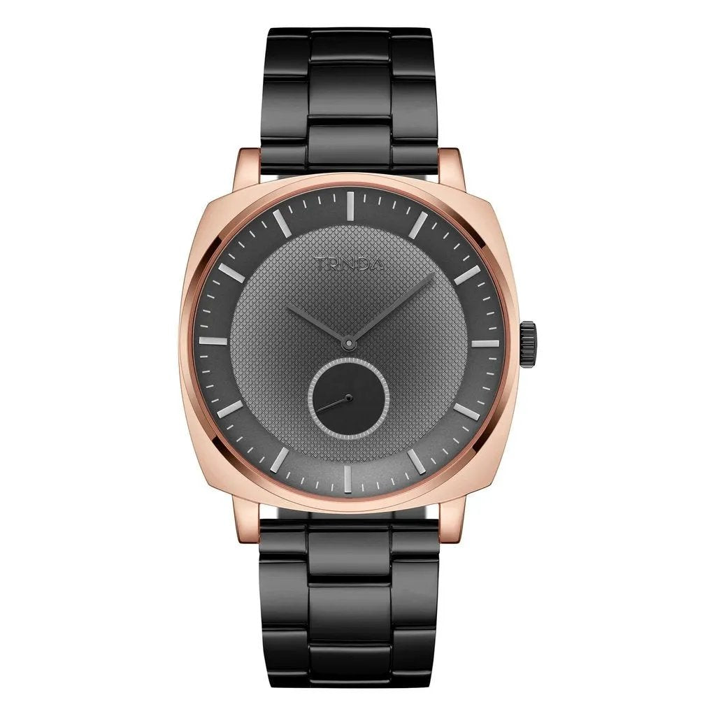 Trnda Men's Rose Gold Stainless Steel Watch, Grey Dial | Tr45rg by TRNDA