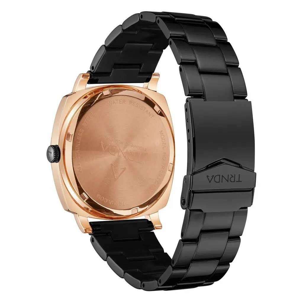Trnda Men's Rose Gold Stainless Steel Watch, Grey Dial | Tr45rg by TRNDA