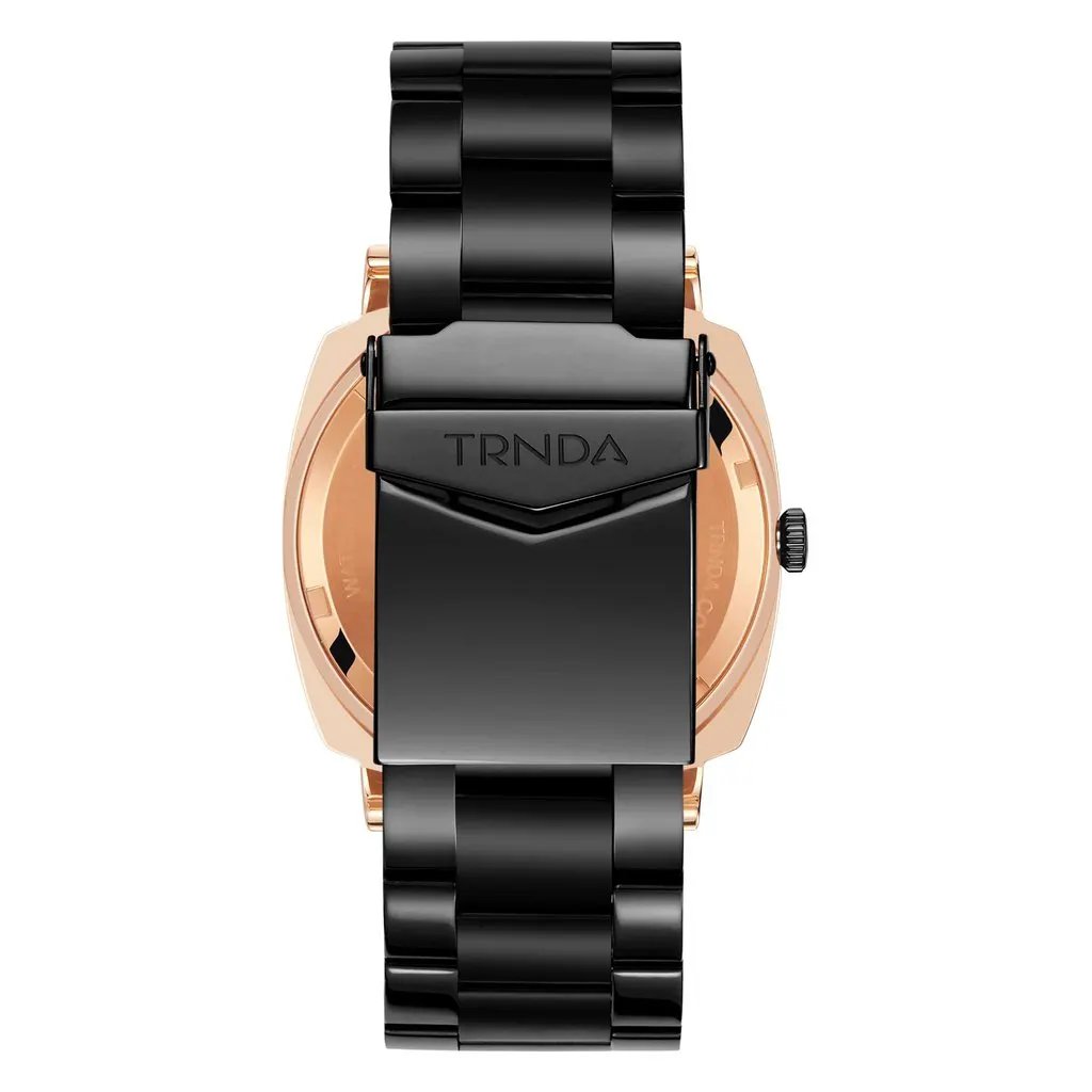 Trnda Men's Rose Gold Stainless Steel Watch, Grey Dial | Tr45rg by TRNDA