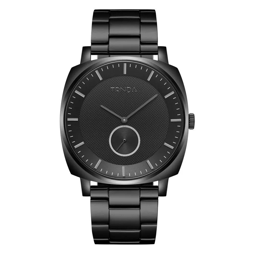 Trnda Men's Stainless Steel Black Watch, Square Dial | Trn-045blk by TRNDA