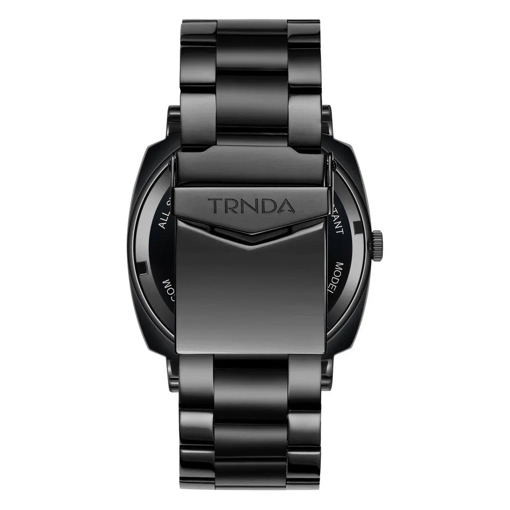 Trnda Men's Stainless Steel Black Watch, Square Dial | Trn-045blk by TRNDA