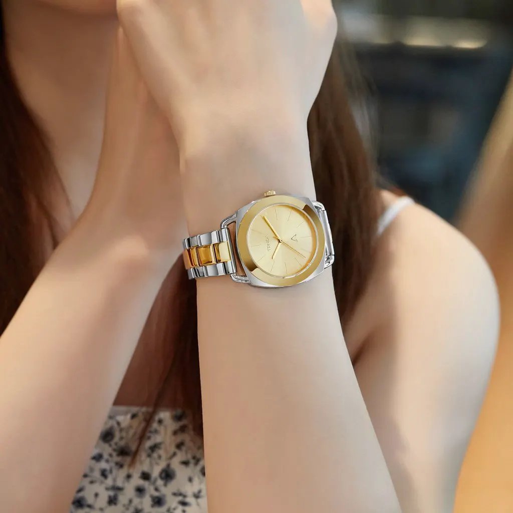 Trnda Women's Stainless Steel Watch, Silver-Gold Band | Trn-35.8 by TRNDA