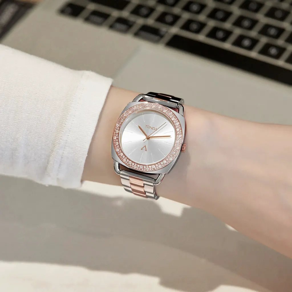 Trnda Women's Stainless Steel Watch, Silver-Rose Gold | Trnda-Ss35 by TRNDA
